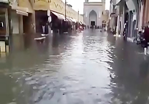 بازار وکیل شیراز دچار آبگرفتگی شد