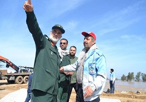حضور فعال نیرو‌های سپاه پاسداران در مناطق سیل زدگان خوزستان
