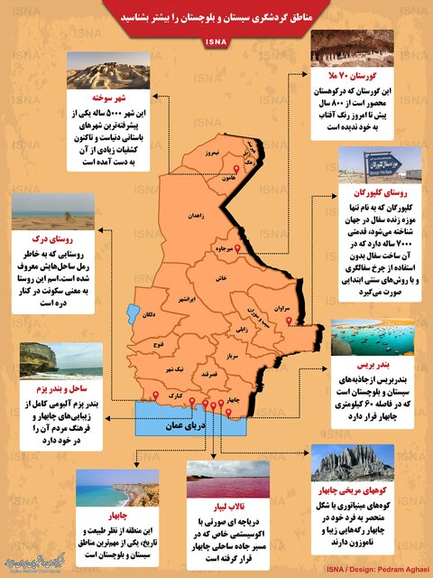 آشنایی با مناطق گردشگری سیستان و بلوچستان + اینفوگرافیک