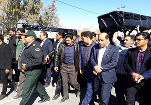 تشیع و تدفین دو نفر از جانباختگان اهل خاتم در سیل شیراز
