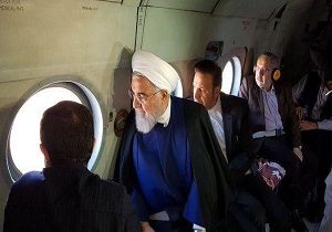 بازدید هوایی رئیس جمهور از مناطق سیل زده خوزستان