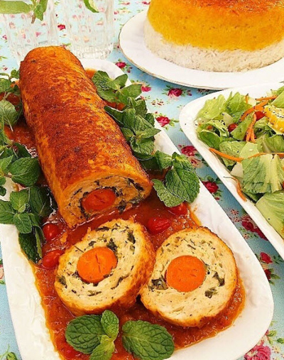 رولت گوشت چرخ کرده و ورقه ای + طرز تهیه