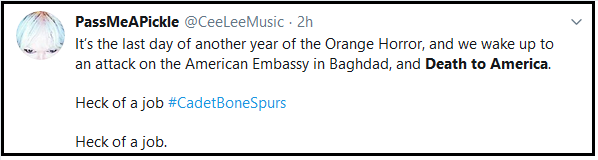 در پی حمله معترضین عراقی به سفارت آمریکا، Death to America ترند توییتر شد