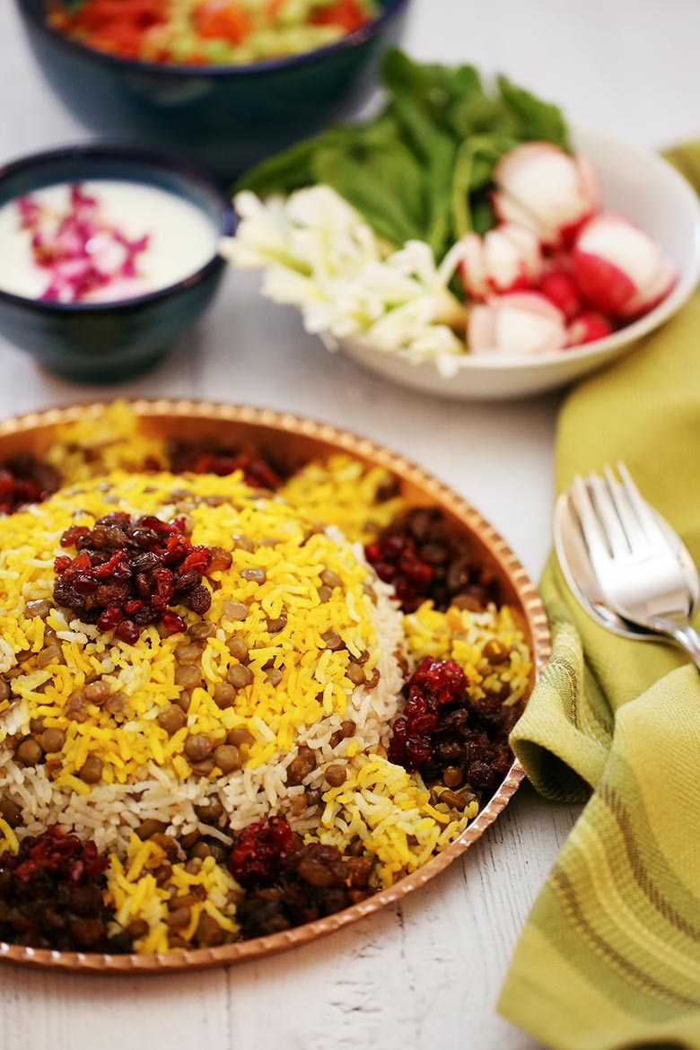 طرز پخت عدس پلو طرز پخت عدس پلو