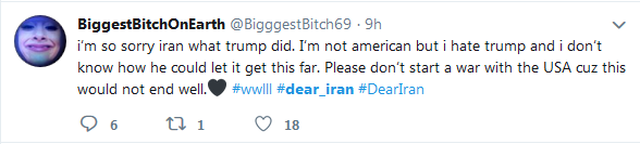 دلجویی مردم آمریکا از دولت ایران با  هشتگ DearIran#
