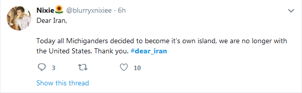 دلجویی مردم آمریکا از دولت ایران با  هشتگ DearIran#