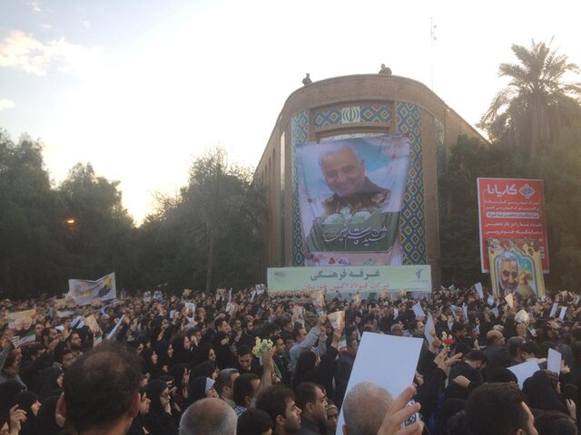 برگزاری مراسم هفتم سردار شهید سپهبد حاج قاسم سلیمانی در فلکه صادقیه
