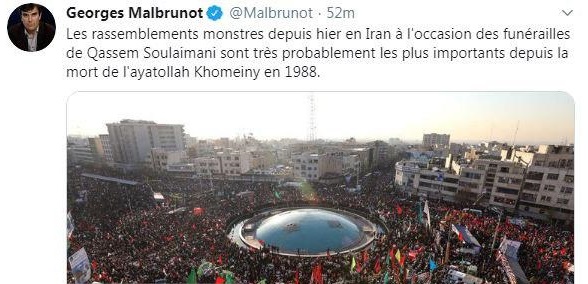 بازتاب جهانی مراسم تشییع سردار سلیمانی در تهران