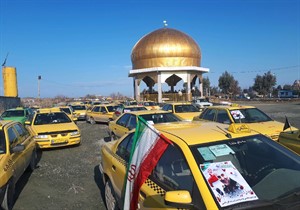 ادای احترام جامعه تاکسیرانی بندرگز به مقام شامخ شهید قاسم سلیمانی