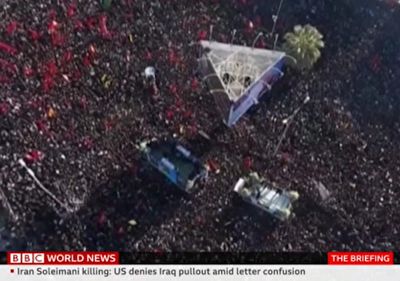 تصاویر زنده BBC از مراسم تشییع پیکر سردار سلیمانی در کرمان