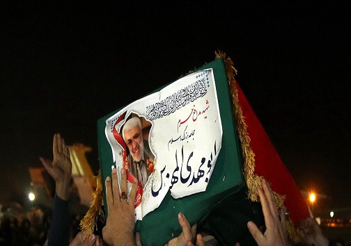 تشییع پیکر پاک ابومهدی المهندس یار دیرین حاج قاسم در آبادان