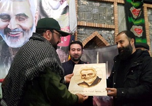 تمثال سردار شهید قاسم سلیمانی با هنر سوخت نگاری