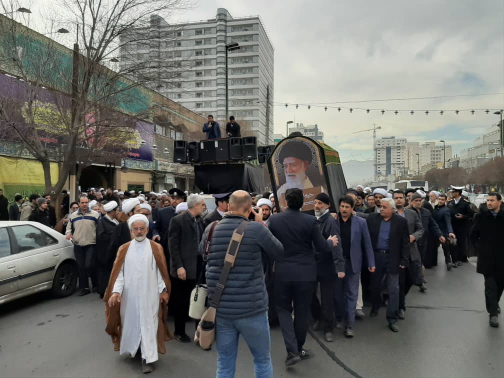 تشییع پیکر آیت&zwnj;الله موسوی خلخالی در مشهدمقدس