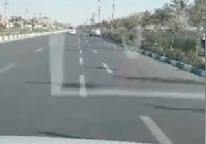 خط کشی عجیب خیابان در مشهد! + فیلم