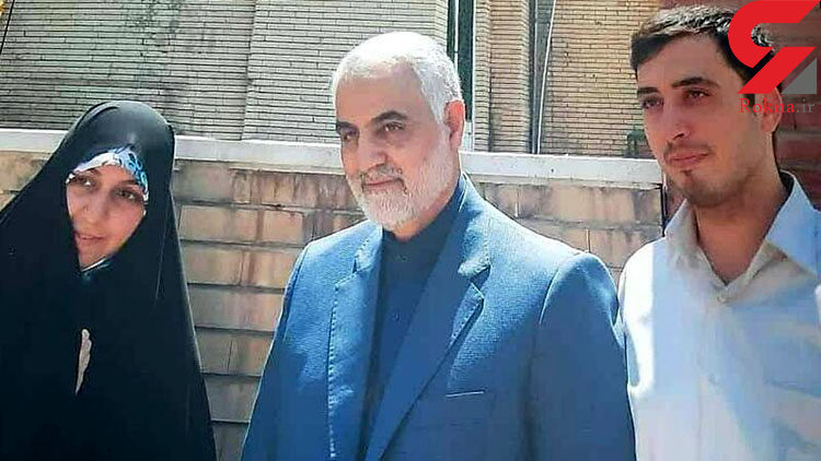 تصویر یادگاری زوج نخبه کشته شده در حادثه سقوط «هواپیمای اوکراینی» با «سردار شهید سلیمانی»