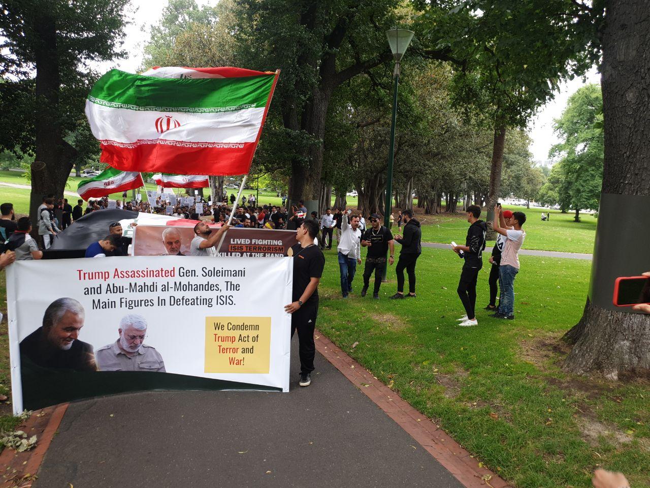 برپایی تظاهرات ضد آمریکایی در «ملبورن» + فیلم و تصاویر