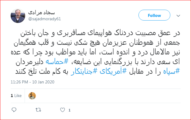 واکنش کاربران به نقش خطای انسانی در سقوط هواپیمای اکراینی