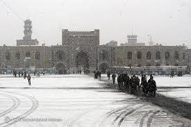 تصاویری از برف زمستانی در حرم امام رضا