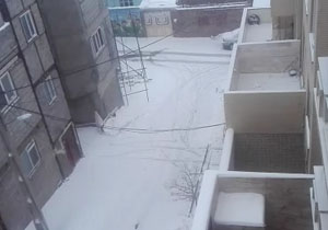 بارش برف زمستانی در تبریز + فیلم