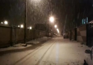 لحظات زیبای بارش برف زمستانی در بیرجند + فیلم