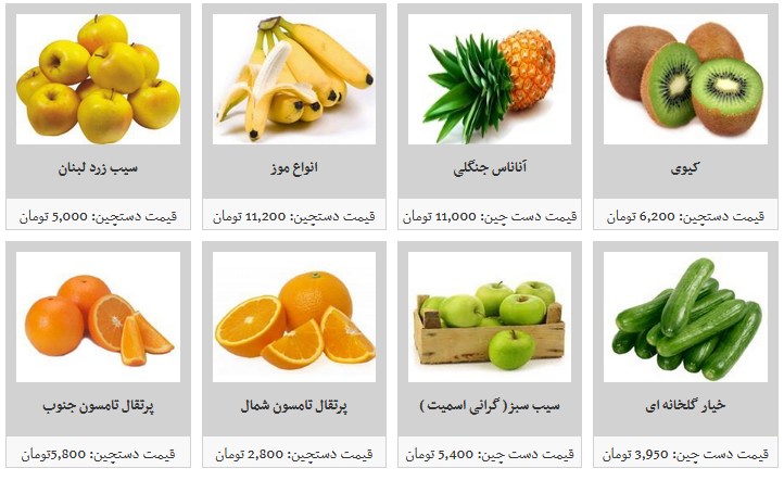 نرخ مصوب قیمت میوه دستچین در میادین میوه وتره بار