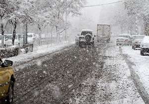 بارش برف در قزوین