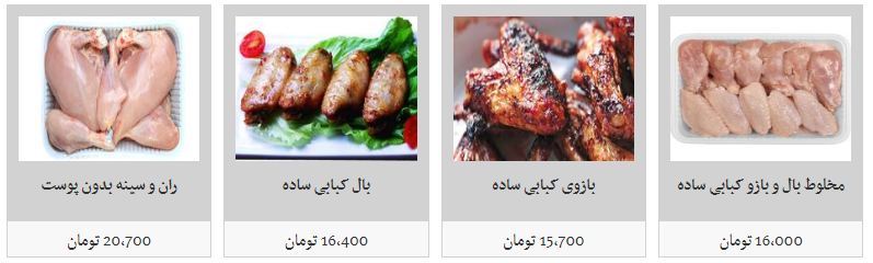 قیمت گوشت مرغ در غرفه های تره بار