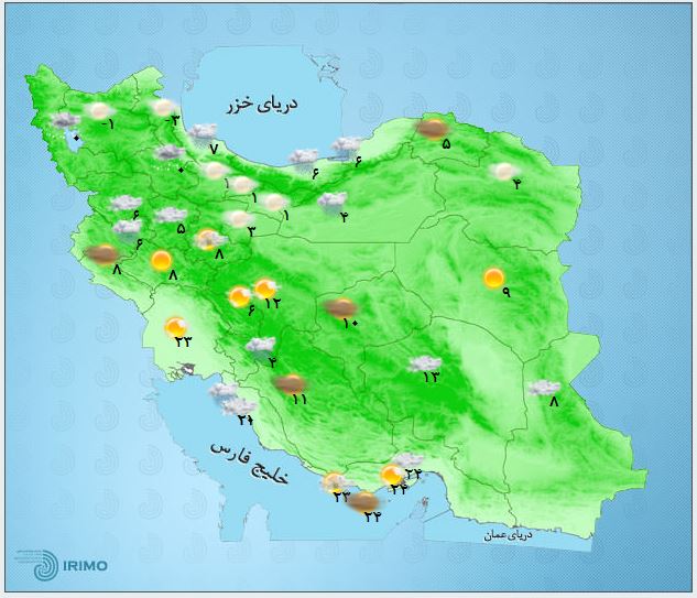 ورود سامانه جدید بارشی به کشور طی ۲۴ ساعت آینده / احتمال یخبندان و لغزندگی و اختلال تردد در اغلب شهر&zwnj;ها