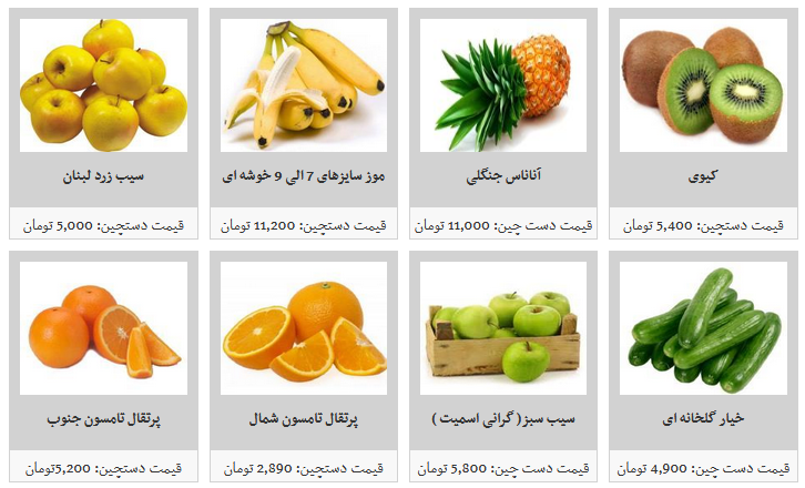 میوه دستچین در غرفه های تره بار کیلویی چند؟