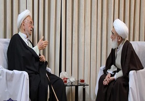 آیت الله امینی به دیدار آیت‌الله نوری همدانی رفت