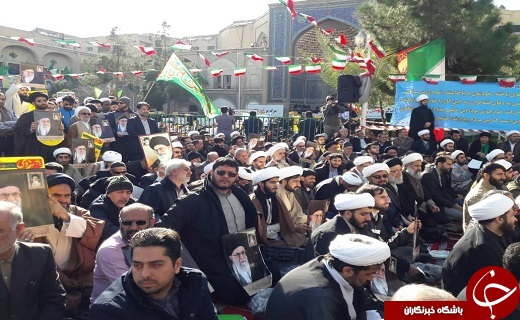 اجتماع باشکوه مردم قم همزمان با یوم الله ۹ دی در مدرسه فیضیه قم