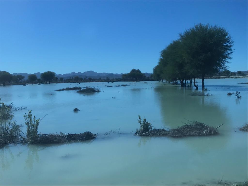 دشتیاری؛ مدارسی گیر افتاده در سیل زیر سقف آسمان