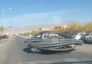 عجیب‌ترین مدل حمل بار که تاکنون دیده‌اید! + فیلم