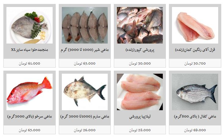 قیمت جدید انواع ماهی شمال و جنوب ذر غرفه های تره بار