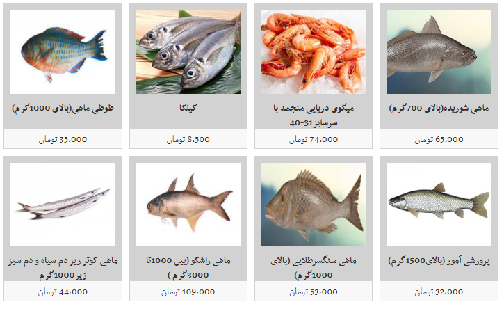 قیمت جدید انواع ماهی شمال و جنوب ذر غرفه های تره بار