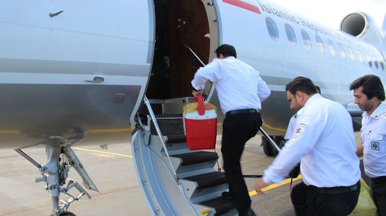 انتقال قلب از رشت به تهران با اورژانس هوایی