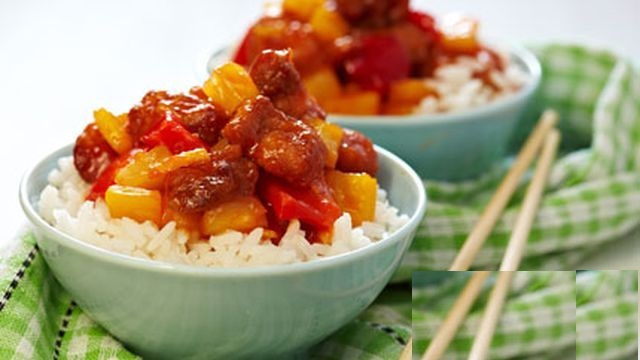 خوراک مرغ چینی با طعم ترش و شیرین