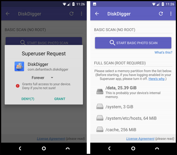 استفاده از برنامه Photos With DiskDigger بهترین روش برای بازیابی تصاویر پاک شده در دستگاههای اندرویدی