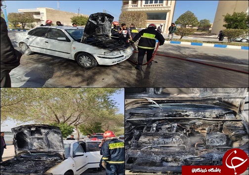 حریق خودرو ، واقع در بلوار ساحلی