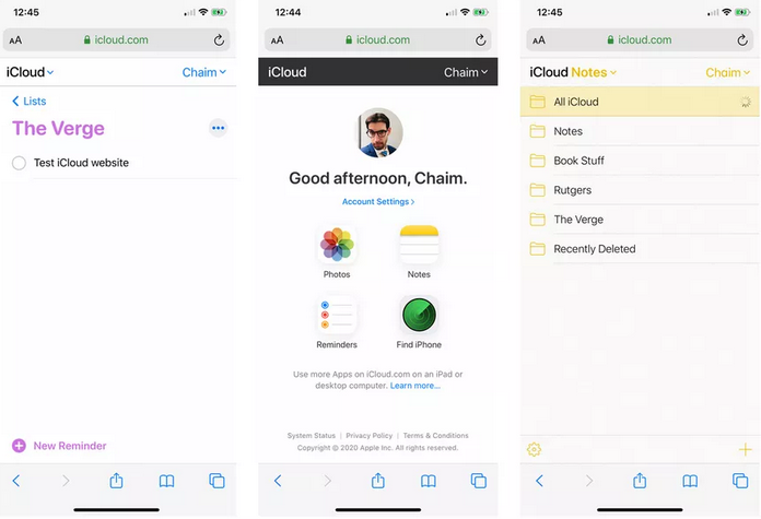 بهینه سازی وب سایت iCloud با گوشی&zwnj;های هوشمند