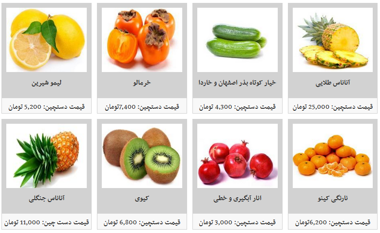 هرکیلو میوه دستچین در غرفه های تره بار چند قیمت است؟