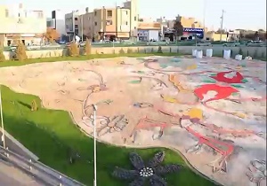 رونمایی از بزرگترین فرش گل لاله شنی در استان اصفهان
