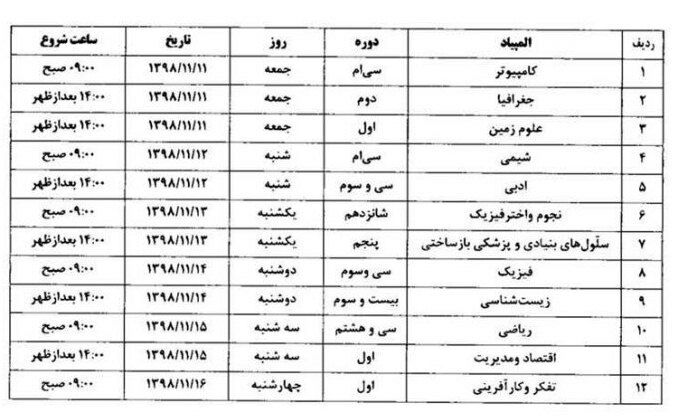 تاریخ جدید برگزاری المپیاد‌های علمی دانش آموزی