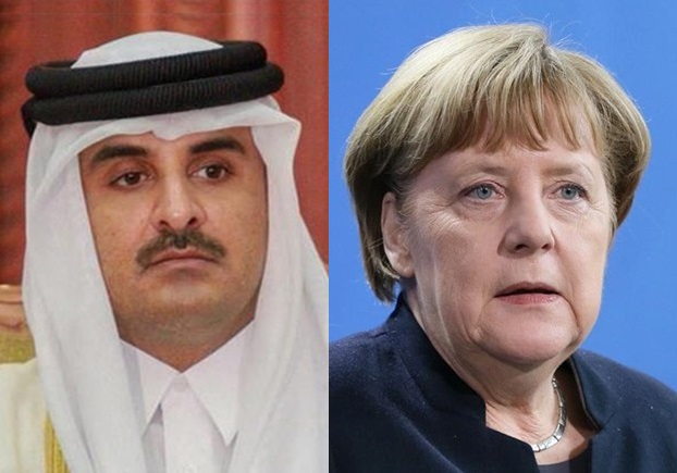آنگلا مرکل شیخ تمیم بن حمد آل ثانی