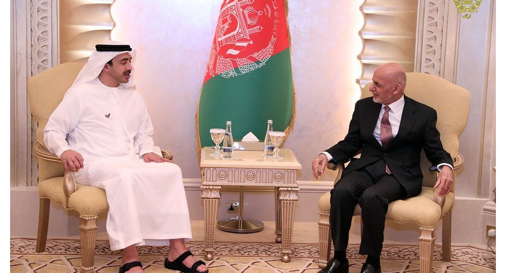 دیدار و گفتگوی اشرف غنی با وزیر امور خارجه امارات