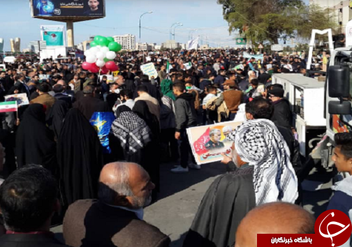 حضور مردم انقلابی اهواز در راهپیمایی ۲۲ بهمن