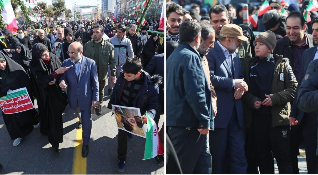 حضور رئیس رسانه ملی در راهپیمایی ۲۲ بهمن