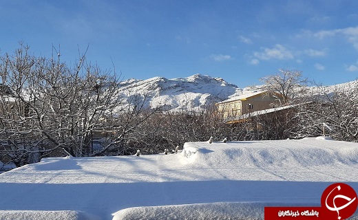 پیرهن سفید زمستان بر تن روستای خاوه+عکس