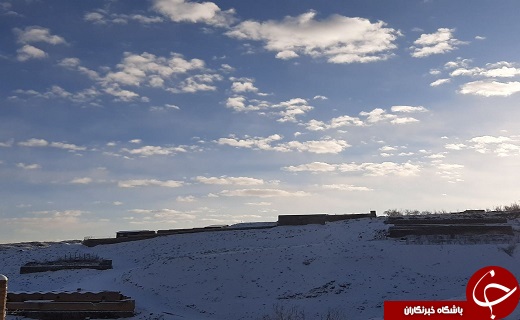 پیرهن سفید زمستان بر تن روستای خاوه+عکس