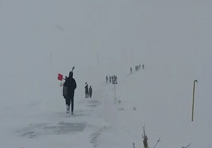 بسیج مردمی برای کمک به راه ماندگان در برف و کولاک + فیلم